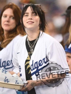 Billie Eilish Dodgers Jersey Shirt Baseball Shirt revetee 4