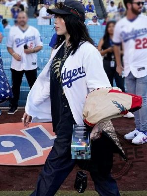 Billie Eilish Dodgers Jersey Shirt Baseball Shirt revetee 6