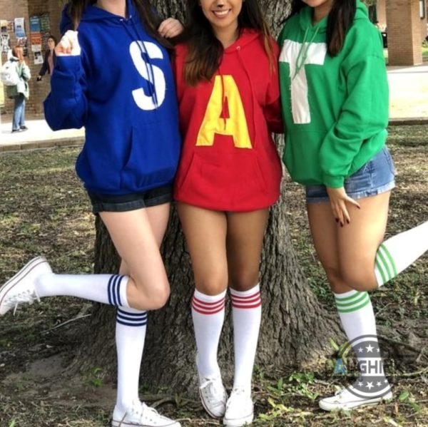 the chipmunks cosplay t shirt sweatshirt hoodie custom letters shirt funny halloween gift halloween group costumes alvin friends shirts laughinks 1