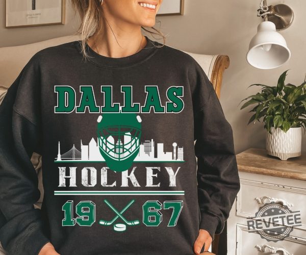 Vintage Dallas Hockey Sweatshirt Retro Dallas Hockey Crewneck Gift For Dallas Hockey Fan Dallas Stars Shirt Hoodie revetee 2