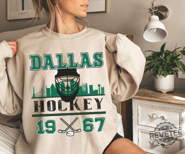 Vintage Dallas Hockey Sweatshirt Retro Dallas Hockey Crewneck Gift For Dallas Hockey Fan Dallas Stars Shirt Hoodie revetee 3