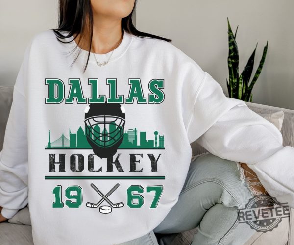 Vintage Dallas Hockey Sweatshirt Retro Dallas Hockey Crewneck Gift For Dallas Hockey Fan Dallas Stars Shirt Hoodie revetee 5