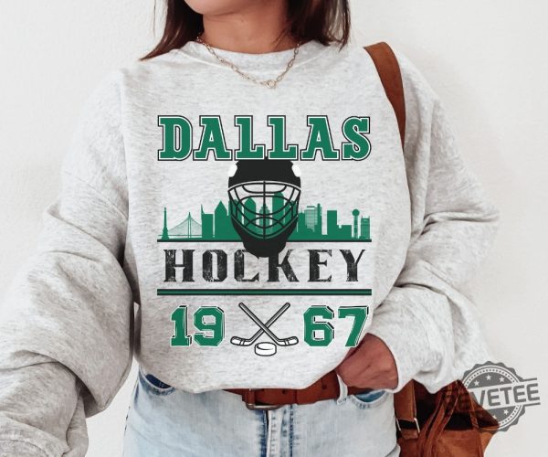 Vintage Dallas Hockey Sweatshirt Retro Dallas Hockey Crewneck Gift For Dallas Hockey Fan Dallas Stars Shirt Hoodie revetee 7