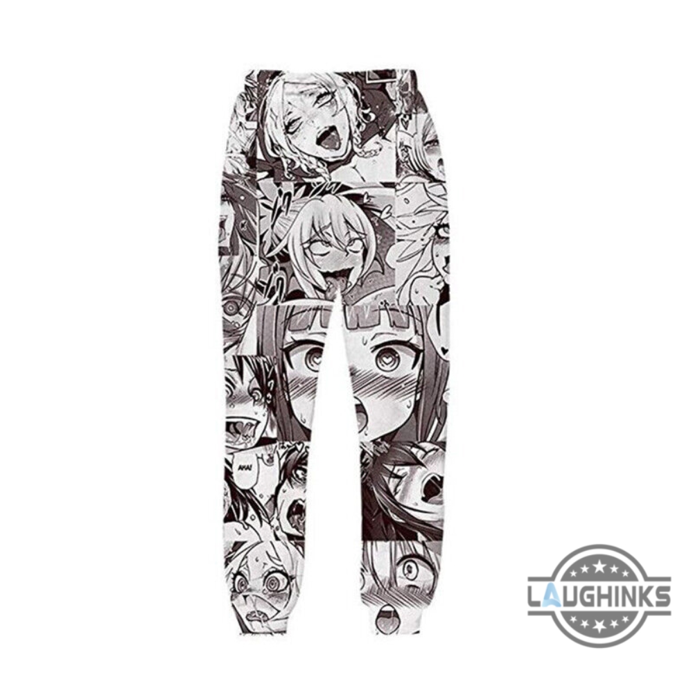 Anime Ahegao Hoodie T Shirt Sweatshirt Sweatpants Hentai Face Funny All Over Printed Shirts