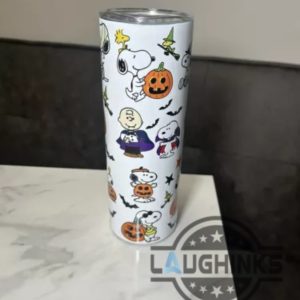 snoopy halloween skinny tumbler spooky fall peanuts snoopy charlie brown the great pumpkin 20oz 30oz stainless steel tumbler laughinks 2