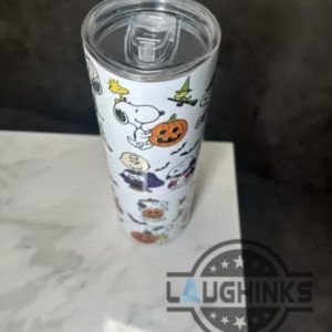 snoopy halloween skinny tumbler spooky fall peanuts snoopy charlie brown the great pumpkin 20oz 30oz stainless steel tumbler laughinks 3