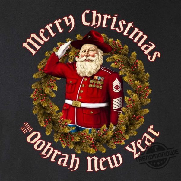 Usmc Merry Christmas And An Oohrah New Year Shirt trendingnowe 3