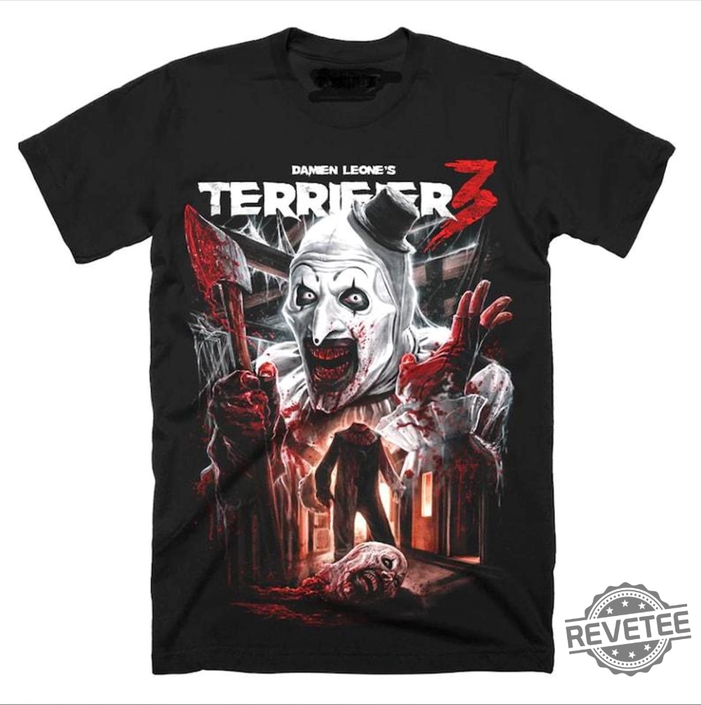 Terrifier 3 Heads Will Roll T Shirt Terrifier Cover Clown Shirt Terrifier Horror Movie Shirt Art The Clown Shirt