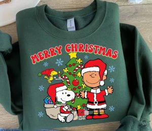 Merry Christmas Peanuts Dog Shirt giftyzy 1