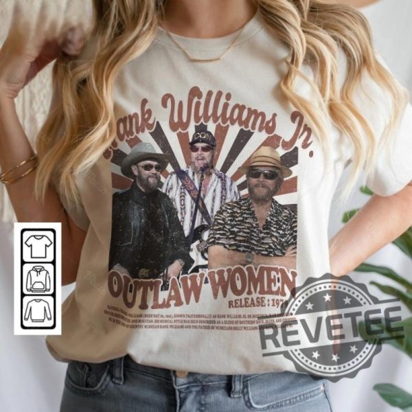 Hank Williams Jr Merch Music Shirt Vintage Outlaw Women Album Graphic Tee Hank Williams Jr Shirt Hoodie Sweatshirt revetee 1