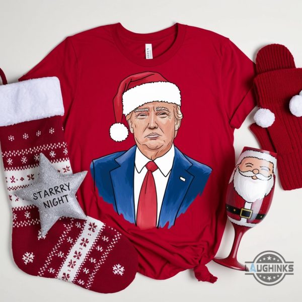 donald trump santa claus shirt funny christmas gift