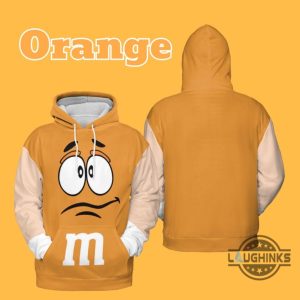 m and m chocolate candy costume hoodie t shirt sweatshirt funny family halloween cosplay yellow brown blue red orange laughinks 2