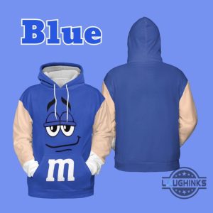 m and m chocolate candy costume hoodie t shirt sweatshirt funny family halloween cosplay yellow brown blue red orange laughinks 5