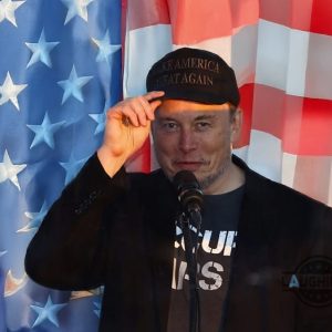 dark maga embroidered baseball hat worn by elon musk rallies onstage with trump in pennsylvania laughinks 2