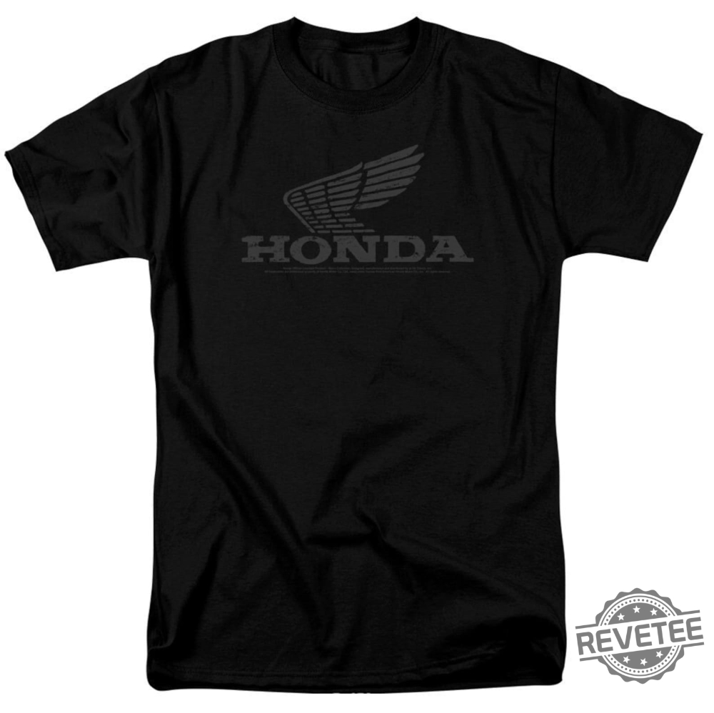 Honda Vintage Wings Black Shirts Honda Wings Logo Shirt Hoodie Sweatshirt Nascar Shirt Honda Racing Honda Civic Honda Accord Honda Racing Shirt revetee 4