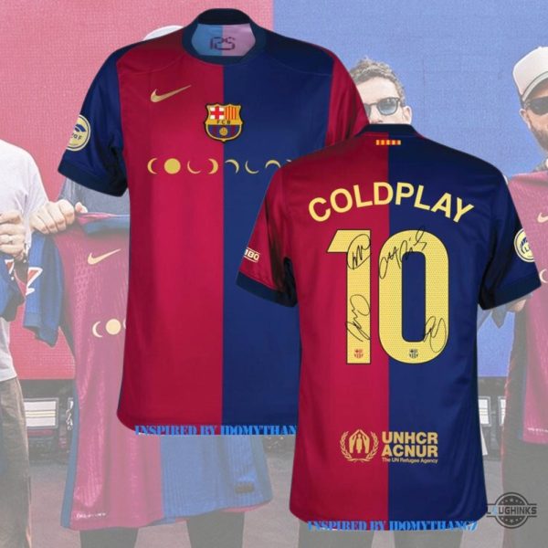 coldplay barcelona shirt home signed limited edition fc barca x coldplay football jersey shirt replica laughinks 1