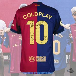 coldplay barcelona shirt home signed limited edition fc barca x coldplay football jersey shirt replica laughinks 3