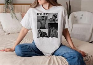 Usher Past Present Future 2024 World Tour Concert Shirt For Usher Fans Usher 2024 Tour Hoodie Usher Concert Tee Shirt Usher Fan Gift Merch giftyzy 6