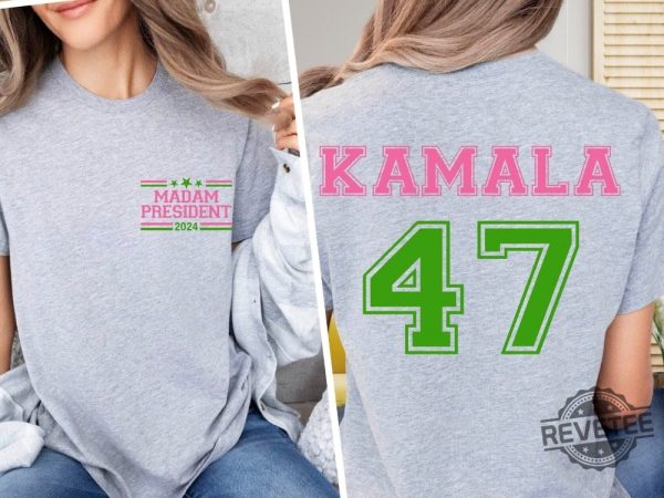 Pink Green Kamala Harris 2024 Shirt Madam President Kamala Harris Shirt Kamala For The People Shirt Kamala Harris Tshirt Hoodie Sweatshirt revetee 1