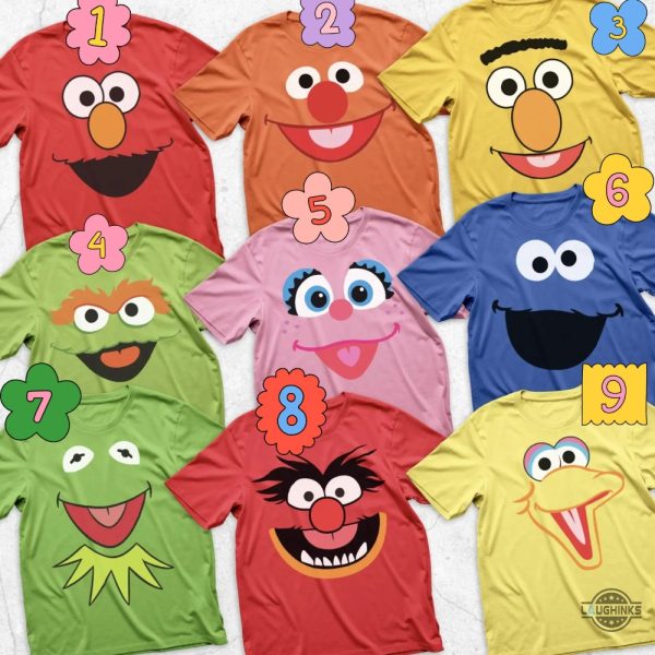 cookie monster shirt group and family matching costumes elmo and friends faces cosplay t shirt sweatshirt hoodie laughinks 1 1