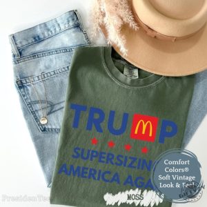 Trump Mcdonalds Shirt Supersizing America Again Tshirt Trump Rally 2024 Hoodie Trump 45 47 Sweatshirt Trump Magadonalds Tshirt Fries Not Lies Tee giftyzy 2