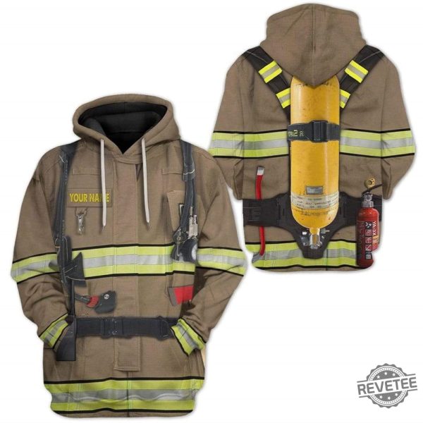 Firefighter Uniform Full Over Print 3D Hoodie Firefighter Cosplay Shirt Fireman Sweatshirt Hoodie revetee 1