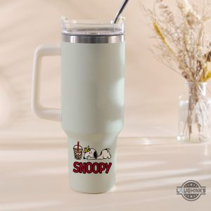 gong cha snoopy tumbler replica snoopy drinking milk tea tumblers the peanut stanley cup dupe laughinks 2