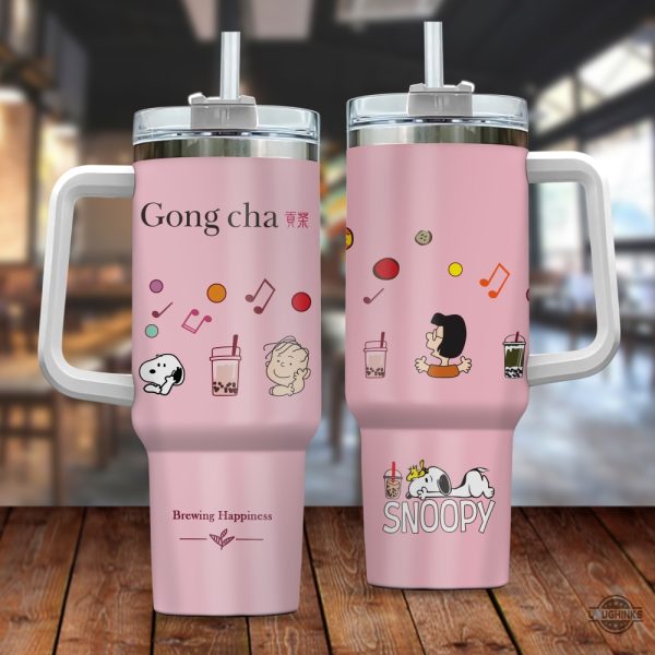 gong cha snoopy tumbler replica snoopy charlie brown and friends tumblers the peanut stanley cup dupe laughinks 1