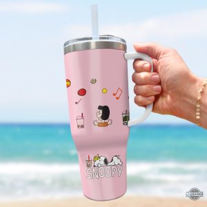 gong cha snoopy tumbler replica snoopy charlie brown and friends tumblers the peanut stanley cup dupe laughinks 4