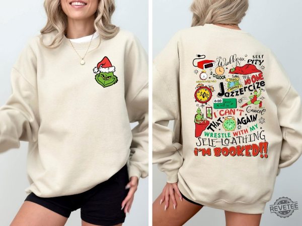 My Day Im Booked Grinch Sweatshirt Grinch Jazzercise Sweatshirt Merry Grinchmas Sweater Grinch Family Shirt Grinch Shirt Hoodie revetee 3