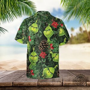 Grinch Hawaiian Shirt The Grinch Jersey Grinch Face Christmas Sweatshirt Grinch Stole Xmas Outfit Christmas Gift revetee 3