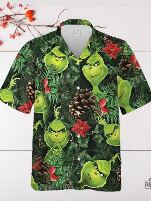 Grinch Hawaiian Shirt The Grinch Jersey Grinch Face Christmas Sweatshirt Grinch Stole Xmas Outfit Christmas Gift revetee 4