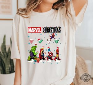 Marvel Christmas Shirt Superhero Christmas Tee Avengers Team Sweatshirt Avengers Fan Balloon Shirt Marvel Avengers Characters Tee Superhero Shirt revetee 4