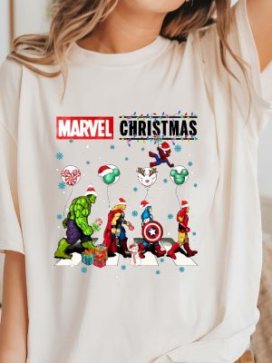 Marvel Christmas Shirt Superhero Christmas Tee Avengers Team Sweatshirt Avengers Fan Balloon Shirt Marvel Avengers Characters Tee Superhero Shirt revetee 4