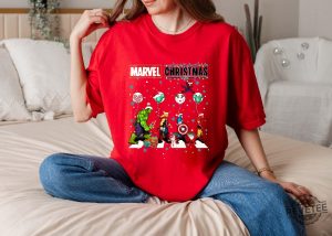 Marvel Christmas Shirt Superhero Christmas Tee Avengers Team Sweatshirt Avengers Fan Balloon Shirt Marvel Avengers Characters Tee Superhero Shirt revetee 5