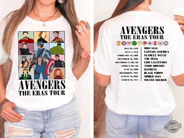 The Avengers The Eras Tour Shirt Disney Super Hero Shirt Avengers Heroes Shirt Disney Marvel Kids Shirt Disney Captain America Shirt Superhero Shirt revetee 1