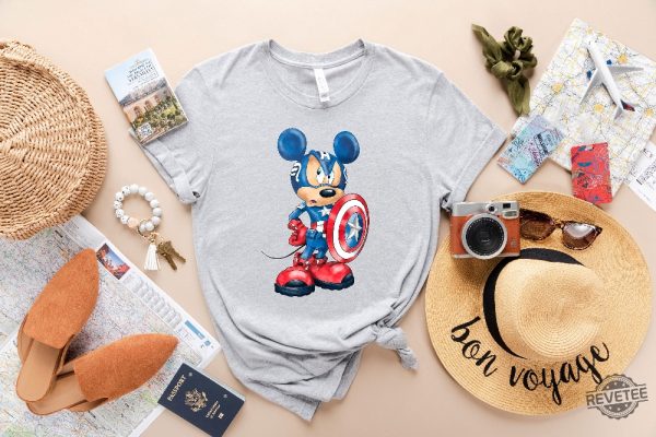 Avengers Mickey Shirt Superhero Mickey Shirt Captain America Mickey Shirt Superhero Mickey Tee Captain Mickey Shirt Superhero Shirt Hoodie Sweatshirt revetee 5