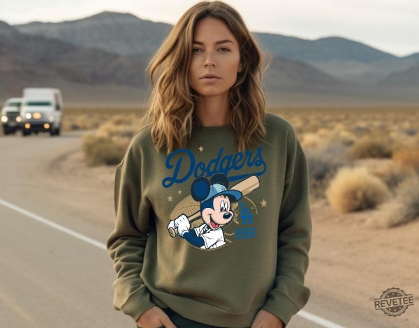 Mickey Mouse Dodgers 1958 Baseball Shirts Mickey Baseball Shirt Disney Sport Sweatshirt Dodgers Baseball Hoodie Disney Mickey Dodgers revetee 1