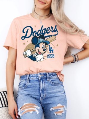 Mickey Mouse Dodgers 1958 Baseball Shirts Mickey Baseball Shirt Disney Sport Sweatshirt Dodgers Baseball Hoodie Disney Mickey Dodgers revetee 2