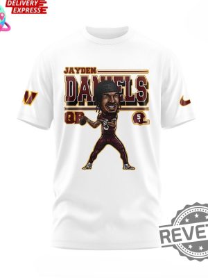 Washington Commanders Jayden Daniels 2024 White T Shirt Jayden Daniels Shirt Hoodie Sweatshirt revetee 3