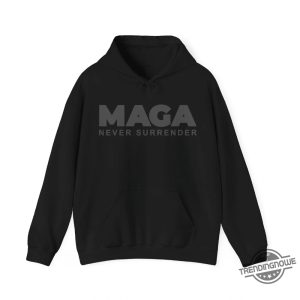 Dark Maga Never Surrender Shirt Bold Political Apparel For Maga Supporters trendingnowe 3