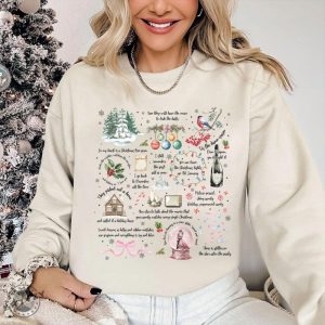 Christmas Song Lyrics Sweatshirt Christmas Song Tshirt Song Lyrics Collage With Christmas Symbols Lyrics Hoodie Cozy Fall Apparel Shirt giftyzy 7