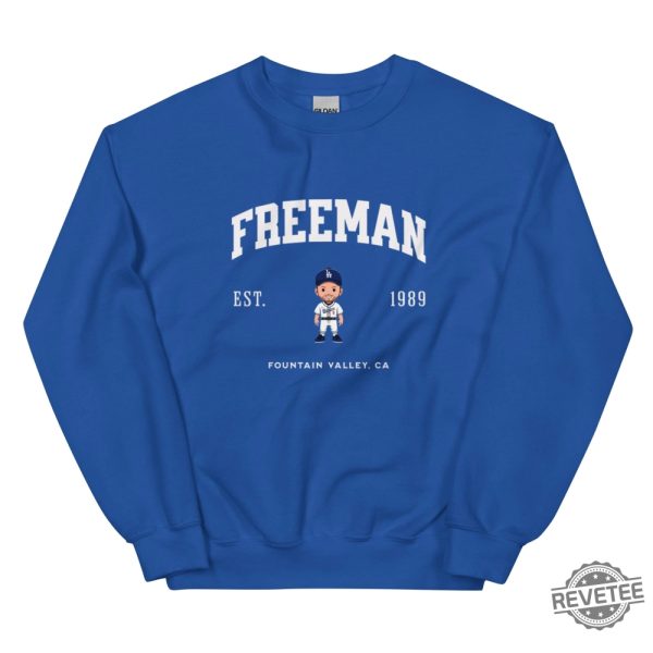 Freddie Freeman Dodgers Varsity Crew Sweatshirt Freddie Freeman Shirt Hoodie revetee 3