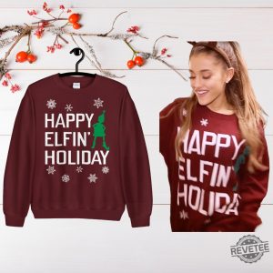 Happy Elfins Holiday Sweatshirt Ariana Grande Tell Me Santa Sweater Ariana Grande Christmas Dress Ariana Grande Shirt Hoodie Sweatshirt revetee 2