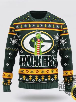 Grinch Green Bay Packers Ugly Sweatshirt Nfl Green Bay Packers Ugly Sweater Funny Grinch Ugly Christmas Sweater revetee 2