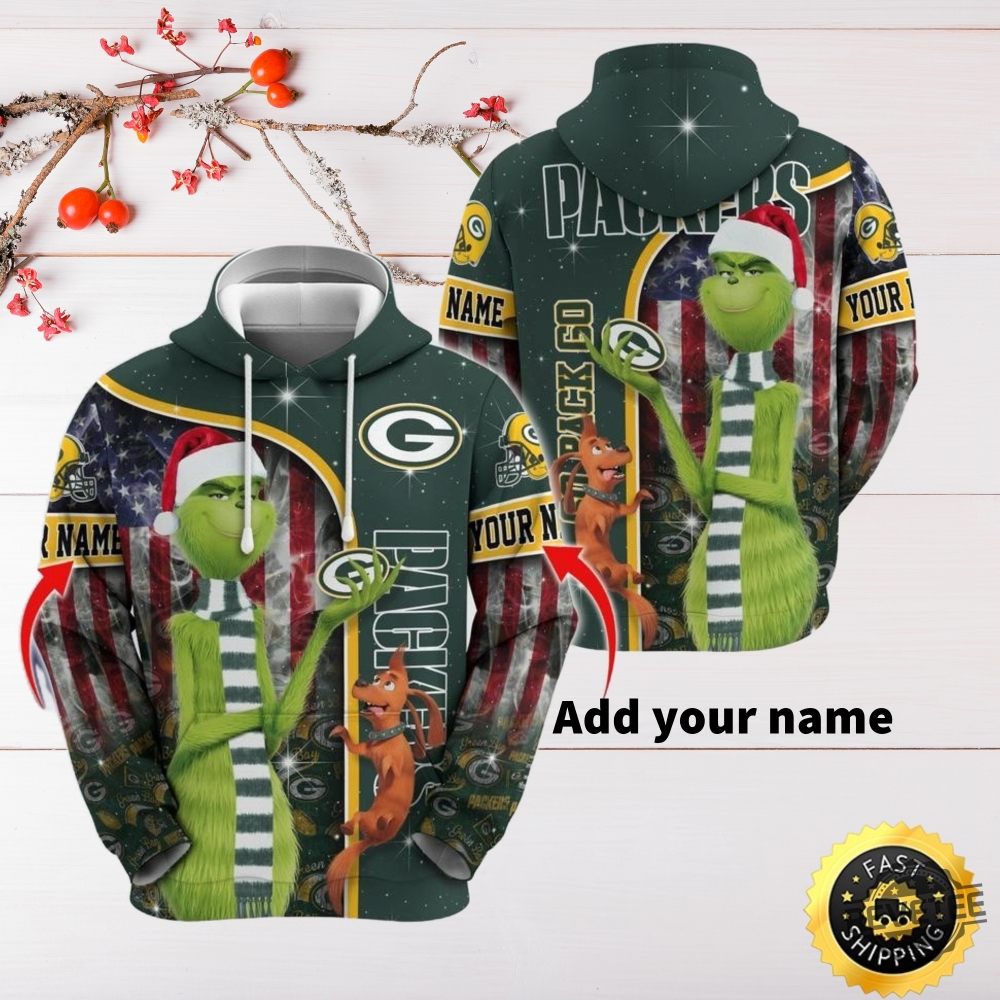 Grinch Green Bay Packers All Over Printed Shirt Hoodie Sweatshirt Nfl Green Bay Packers Hoodie Grinch Custom 3D Hoodie Trending Shirt