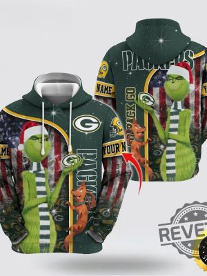 Grinch Green Bay Packers All Over Printed Shirt Hoodie Sweatshirt Nfl Green Bay Packers Hoodie Grinch Custom 3D Hoodie Trending Shirt revetee 2