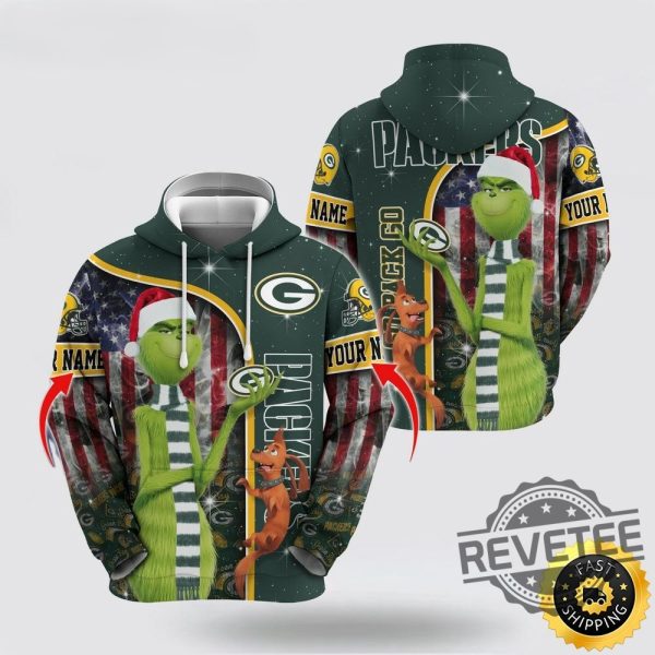 Grinch Green Bay Packers All Over Printed Shirt Hoodie Sweatshirt Nfl Green Bay Packers Hoodie Grinch Custom 3D Hoodie Trending Shirt revetee 2