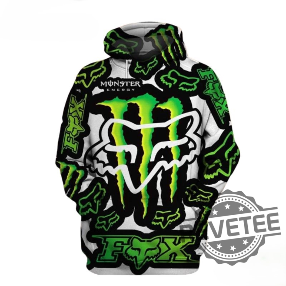 Fox Racing Monster All Over Printed 3D Hoodie Shirt Sweatshirt Fox Racing Monster Energy 3D Hoodie