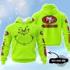 Grinch 49Ers 3D All Over Printed Shirt Hoodie Sweatshirt San Francisco 49Ers Grinch Custom Name Hoodie Unisex Neon Green Color revetee 1